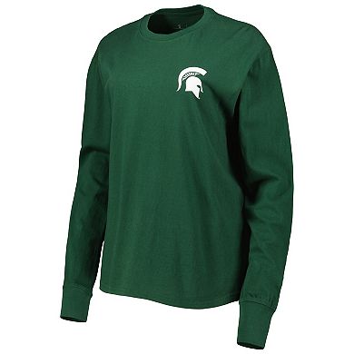 Women's Pressbox Green Michigan State Spartans Valencia Plaid 2-Hit Long Sleeve T-Shirt