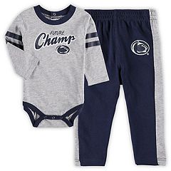 Outerstuff Newborn & Infant Navy/Gray Chicago Bears Game Nap Teddy Fleece Bunting Full-Zip Sleeper