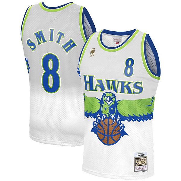 Steve Smith Atlanta Hawks #8 Mitchell & Ness NBA 1996-1997 Authentic J –  Cowing Robards Sports