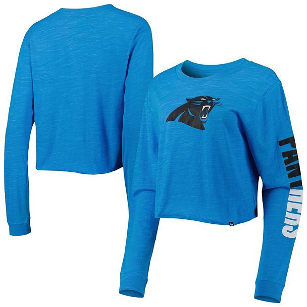 Women's New Era Blue Carolina Panthers Crop Long Sleeve T-Shirt