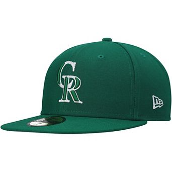 Men's New Era Kelly Green Colorado Rockies Logo White 59FIFTY Fitted Hat