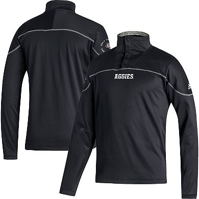 Men's adidas Black Texas A&M Aggies Knit Quarter-Snap Jacket