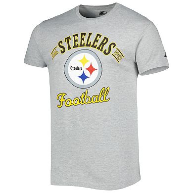 Men's Starter Heathered Gray Pittsburgh Steelers Prime Time T-Shirt