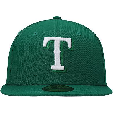 Men's New Era Kelly Green Texas Rangers White Logo 59FIFTY Fitted Hat