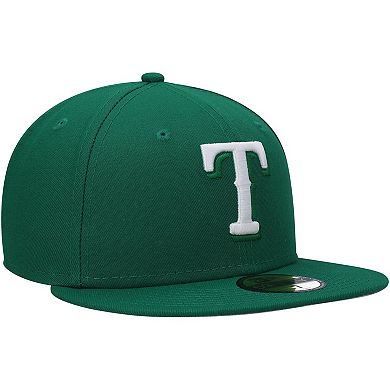 Men's New Era Kelly Green Texas Rangers White Logo 59FIFTY Fitted Hat