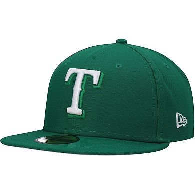 Men's New Era Kelly Green Texas Rangers White Logo 59FIFTY Fitted Hat