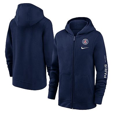 Youth Nike Navy Paris Saint-Germain Full-Zip Hoodie