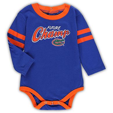 Infant Royal/Orange Florida Gators Little Kicker Long Sleeve Bodysuit and Sweatpants Set
