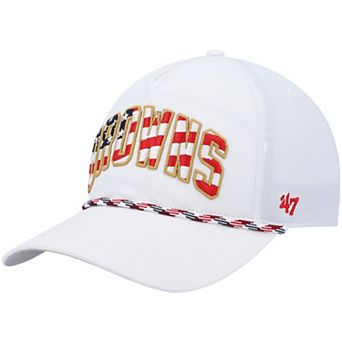 Men's '47 White Cleveland Browns Hitch Stars and Stripes Trucker Adjustable Hat