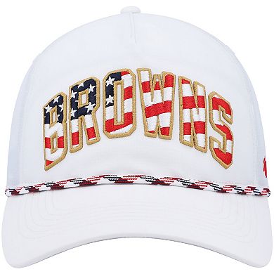 Men's '47 White Cleveland Browns Hitch Stars and Stripes Trucker Adjustable Hat