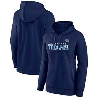 Women's Fanatics Navy Tennessee Titans Iconic Cotton Fleece Checklist Pullover Hoodie