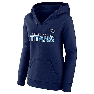 Women's Fanatics Branded Navy Tennessee Titans Checklist Crossover V-Neck Pullover Hoodie