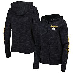 New Era Women's NFL Pittsburgh Steelers Football Zip Soft Hoodie Hoody Pockets, Size: XS, Black