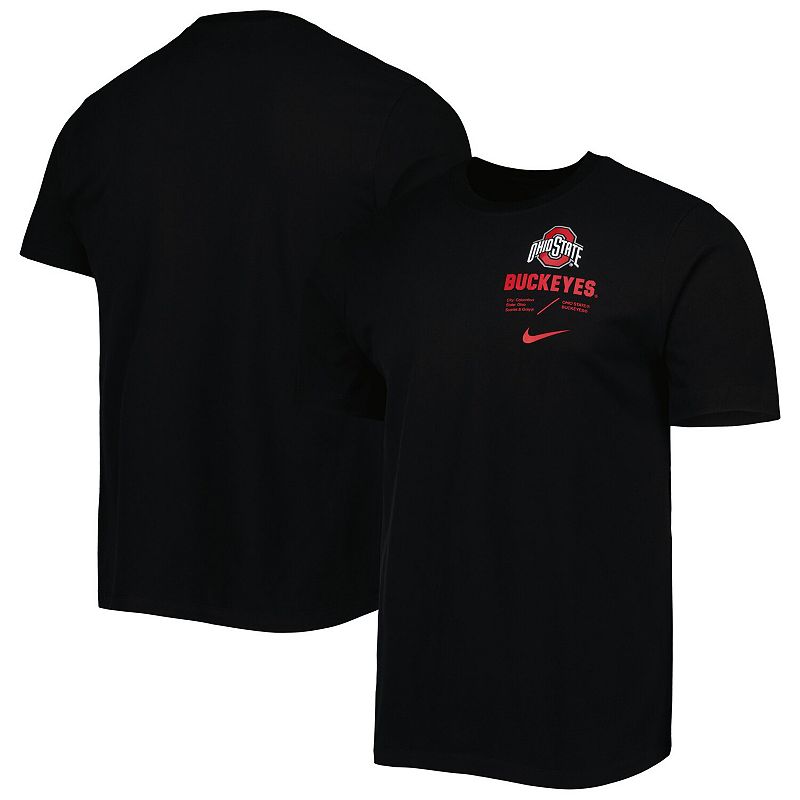 Mens Nike Black Ohio State Buckeyes Team Practice Performance T-Shirt, Siz