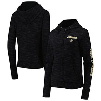 Women's New Era Black New Orleans Saints Reverse Full-Zip Hoodie