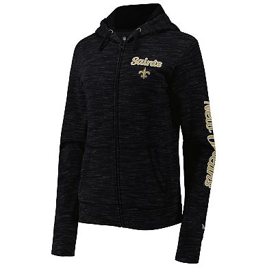 Women's New Era Black New Orleans Saints Reverse Full-Zip Hoodie