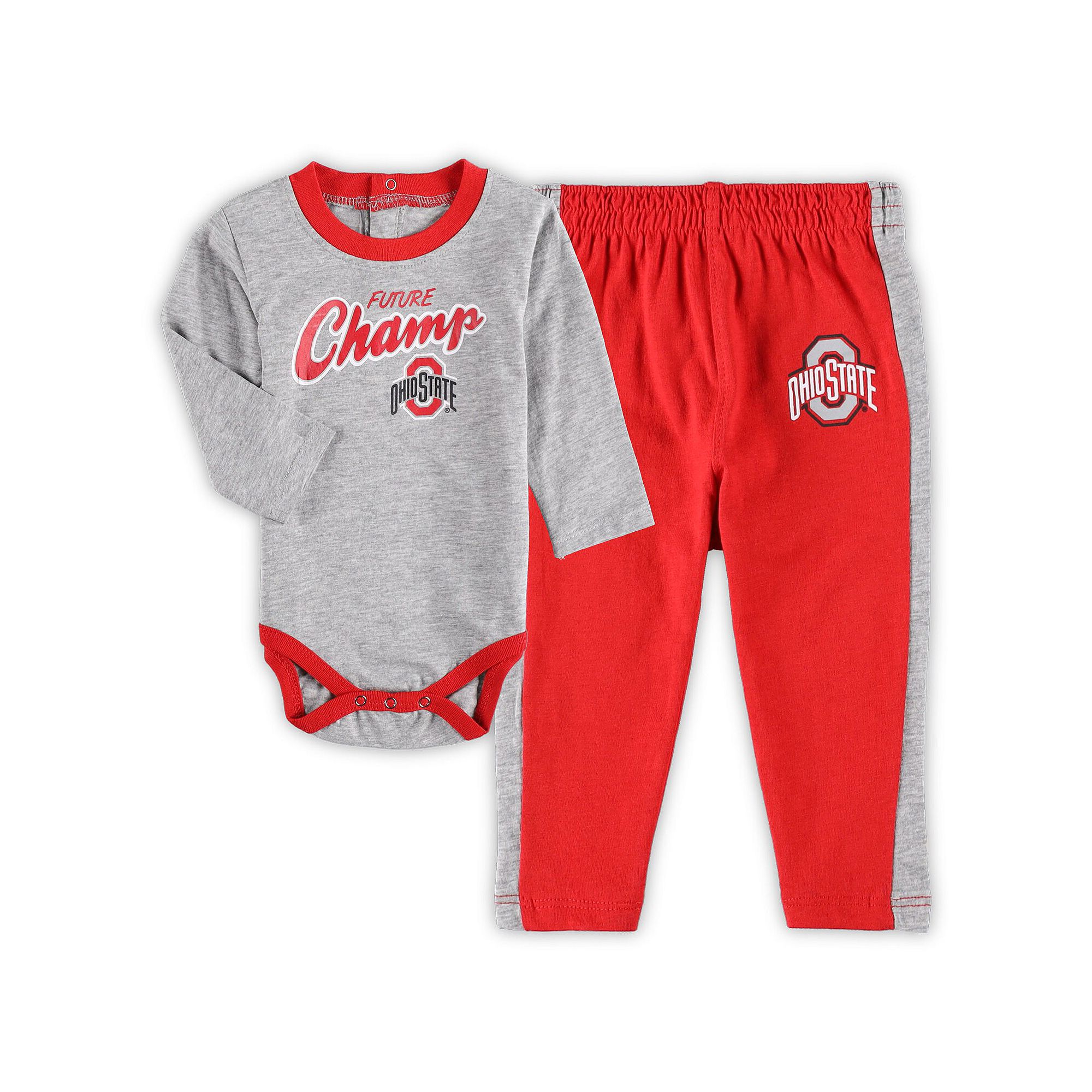 Newborn & Infant Scarlet/Heathered Gray Ohio State Buckeyes Little Kicker L