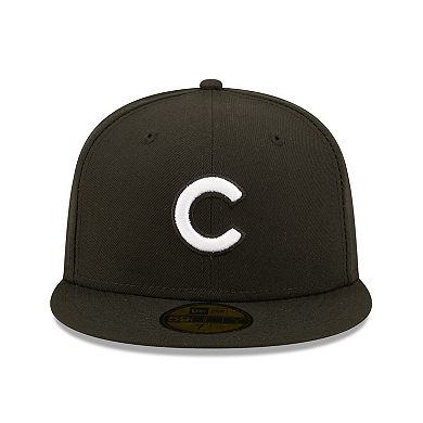 Men's New Era Black Chicago Cubs Team Logo 59FIFTY Fitted Hat