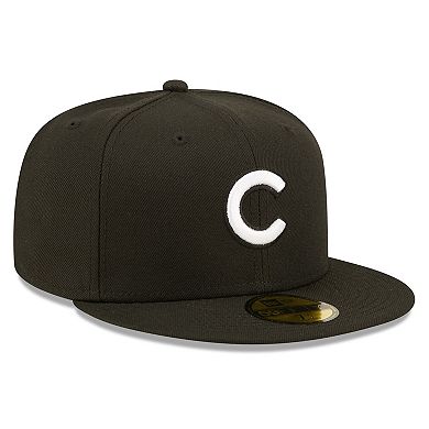 Men's New Era Black Chicago Cubs Team Logo 59FIFTY Fitted Hat
