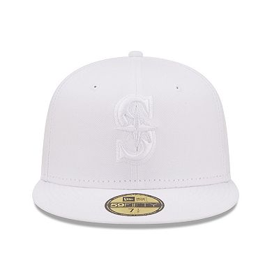 Men's New Era Seattle Mariners White on White 59FIFTY Fitted Hat
