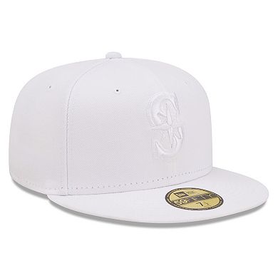 Men's New Era Seattle Mariners White on White 59FIFTY Fitted Hat