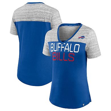 Women's Fanatics Branded Royal/Heathered Gray Buffalo Bills Close Quarters V-Neck T-Shirt