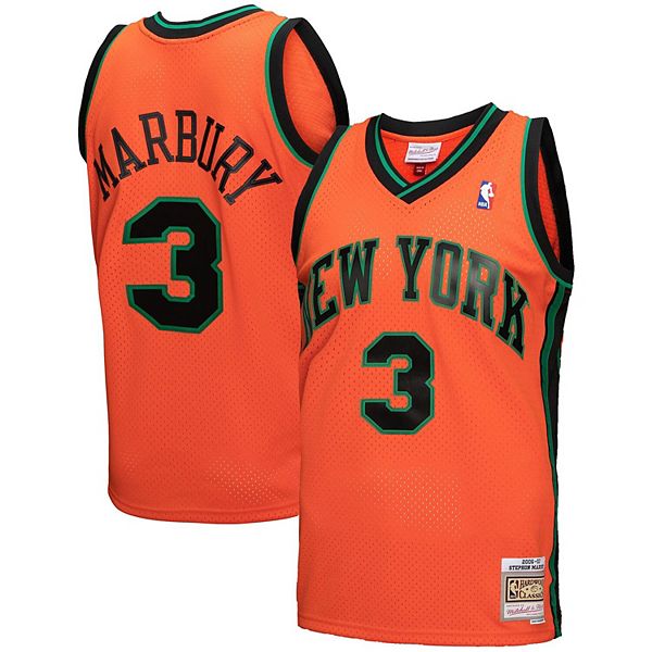 Men's Mitchell & Ness Orange/Blue New York Knicks Hardwood