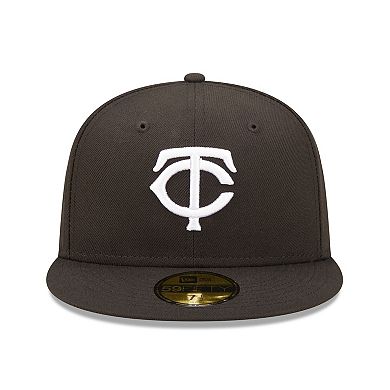 Men's New Era Black Minnesota Twins Team Logo 59FIFTY Fitted Hat