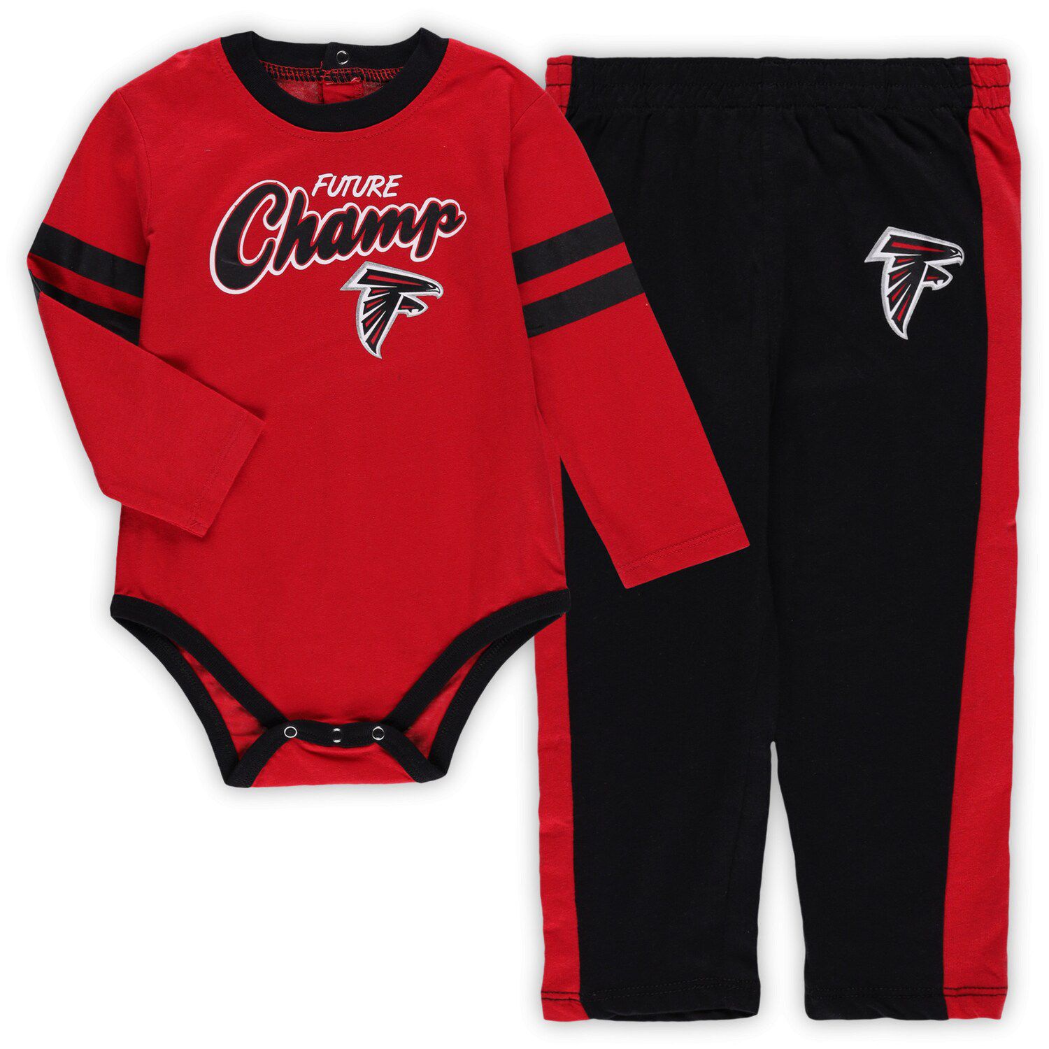 Outerstuff Newborn & Infant Red/Black Atlanta Falcons Little Champ Three-Piece Bodysuit Bib & Booties Set