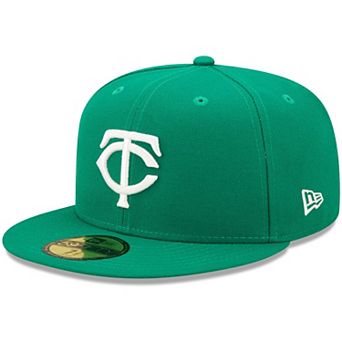 Men's New Era Kelly Green Minnesota Twins Logo White 59FIFTY Fitted Hat