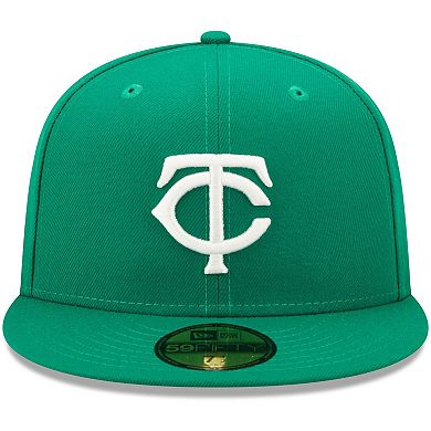 Men's New Era Kelly Green Minnesota Twins Logo White 59FIFTY Fitted Hat