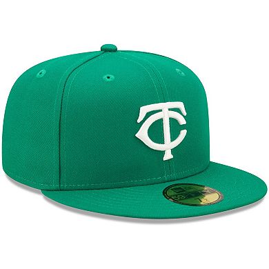 Men's New Era Kelly Green Minnesota Twins Logo White 59FIFTY Fitted Hat