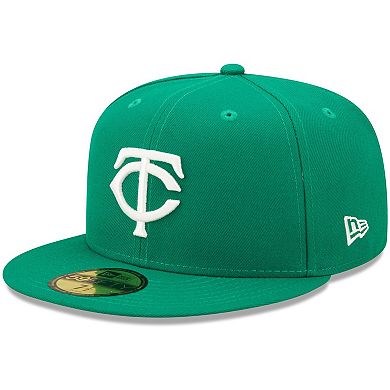 Men's New Era Kelly Green Minnesota Twins Logo White 59FIFTY Fitted Hat