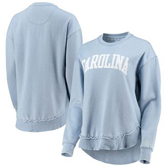 Women's Pressbox Light Blue North Carolina Tar Heels Vintage Wash Pullover Sweatshirt
