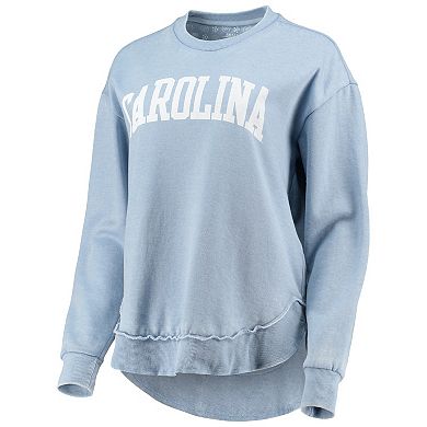Women's Pressbox Light Blue North Carolina Tar Heels Vintage Wash Pullover Sweatshirt