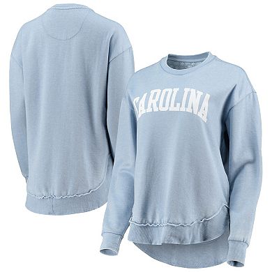 Women's Pressbox Light Blue North Carolina Tar Heels Vintage Wash Pullover Sweatshirt