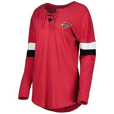 Women's New Era Cardinal Arizona Cardinals Athletic Varsity Lightweight Lace-Up Long Sleeve T-Shirt