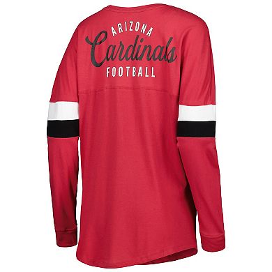 Women's New Era Cardinal Arizona Cardinals Athletic Varsity Lightweight Lace-Up Long Sleeve T-Shirt