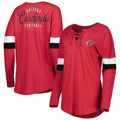 Women's New Era  Cardinal Arizona Cardinals Athletic Varsity Lightweight Lace-Up Long Sleeve T-Shirt