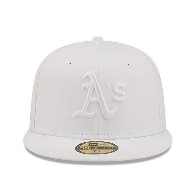 Men's New Era Oakland Athletics White on White 59FIFTY Fitted Hat