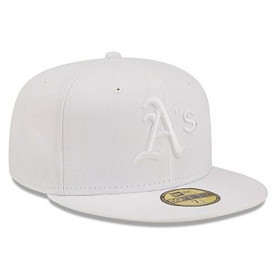 Men's New Era Oakland Athletics White on White 59FIFTY Fitted Hat
