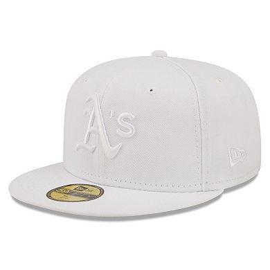 Men's New Era Oakland Athletics White on White 59FIFTY Fitted Hat