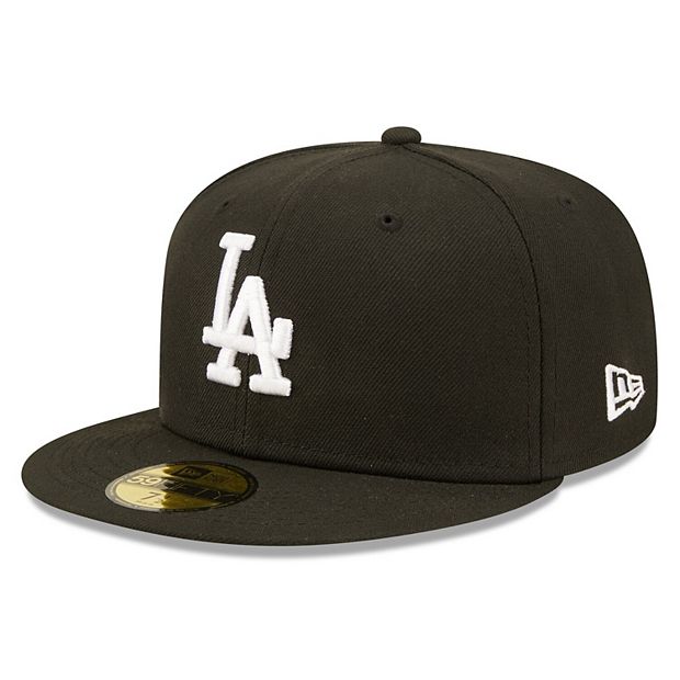 Men's New Era Black Los Angeles Dodgers Team Logo 59FIFTY Fitted Hat