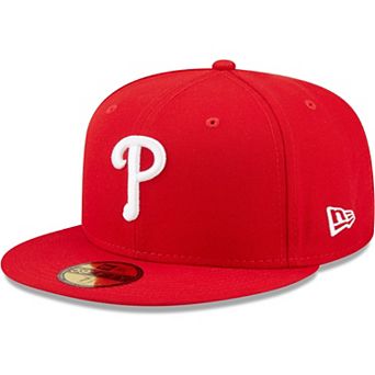 Men's New Era Red Philadelphia Phillies Logo White 59FIFTY Fitted Hat