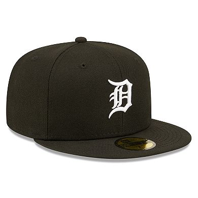 Men's New Era Black Detroit Tigers Team Logo 59FIFTY Fitted Hat