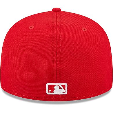 Men's New Era Red Washington Nationals Logo White 59FIFTY Fitted Hat