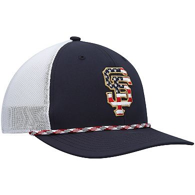 Men's '47 Navy/White San Francisco Giants Flag Fill Trucker Snapback Hat