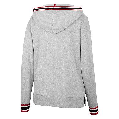 Women's Colosseum Heathered Gray Indiana Hoosiers Andy V-Neck Pullover Hoodie