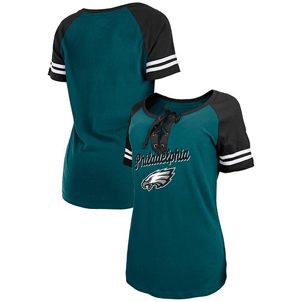 Philadelphia Eagles New Era Girls Youth Tie Front T-Shirt - Green