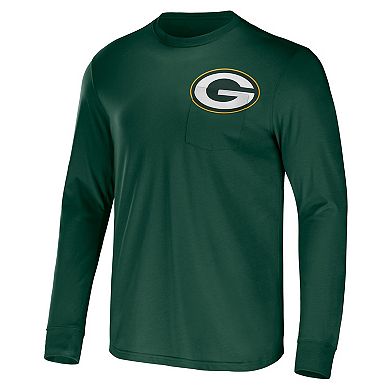 Men's NFL x Darius Rucker Collection by Fanatics Green Green Bay Packers Team Long Sleeve Pocket T-Shirt
